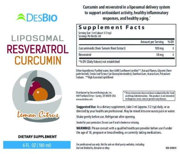 Liposomal Resveratrol Curcumin LIMIT 5