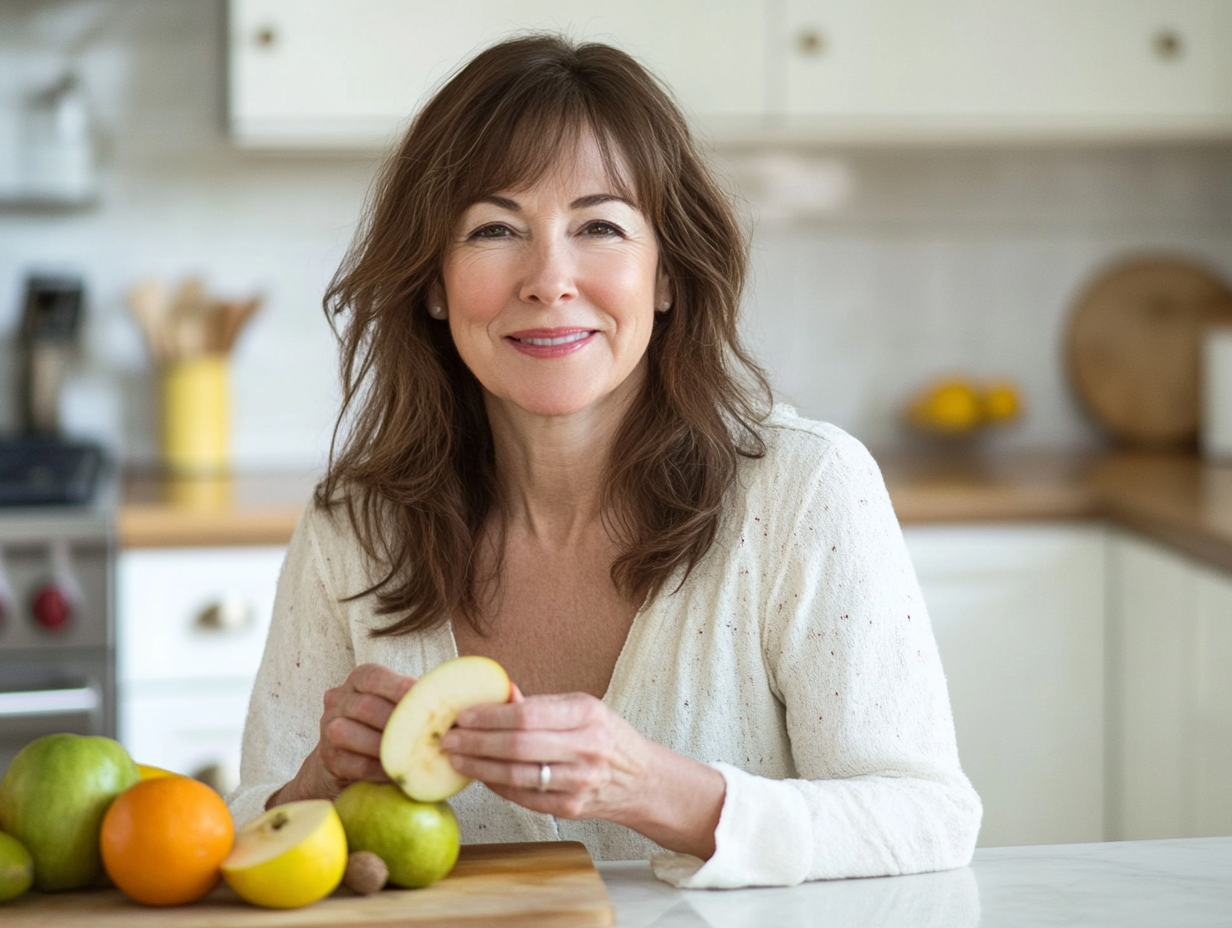 Woman with healthy eating habits