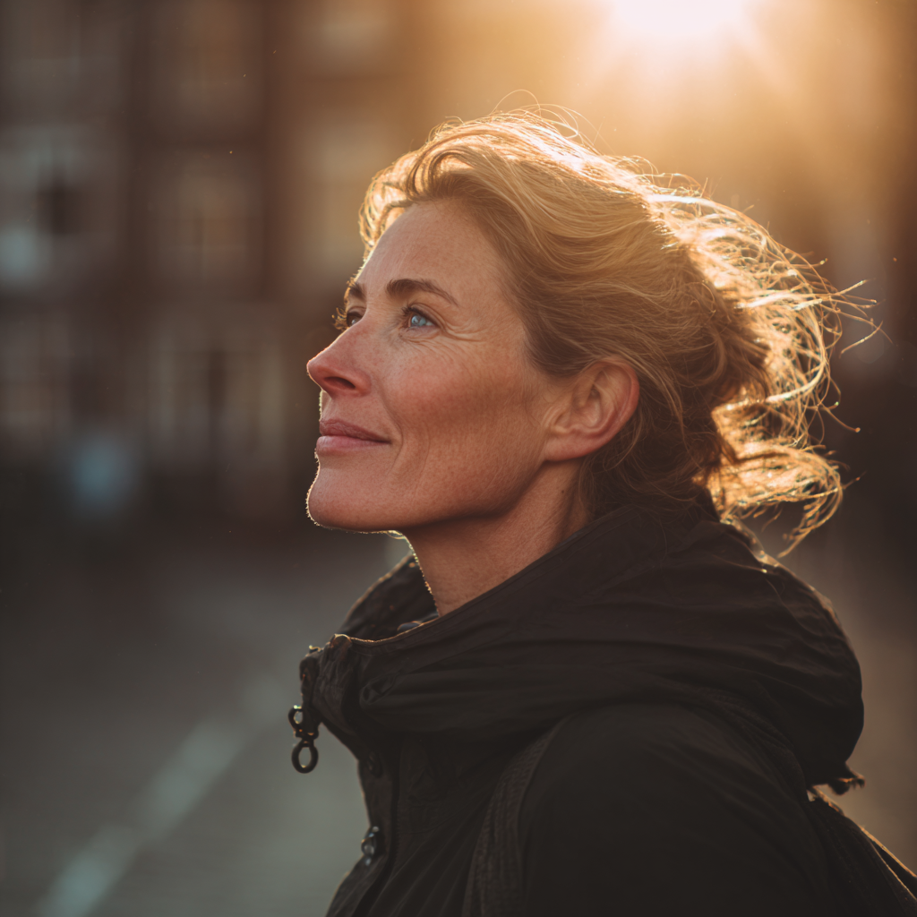 Woman experiencing emotional-mental balance